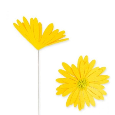 Fiore in feltro  h40cm Giallo limone
